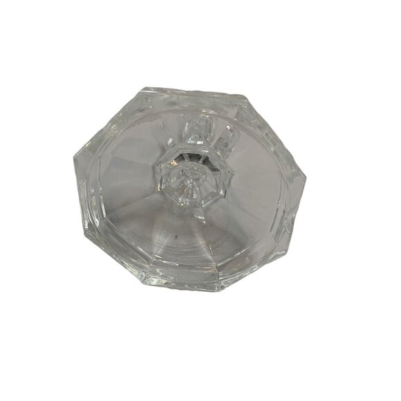 Vintage L.E. Smith Clear Glass Taper Candlestick Holder Hexagon Base - Picture 5 of 7